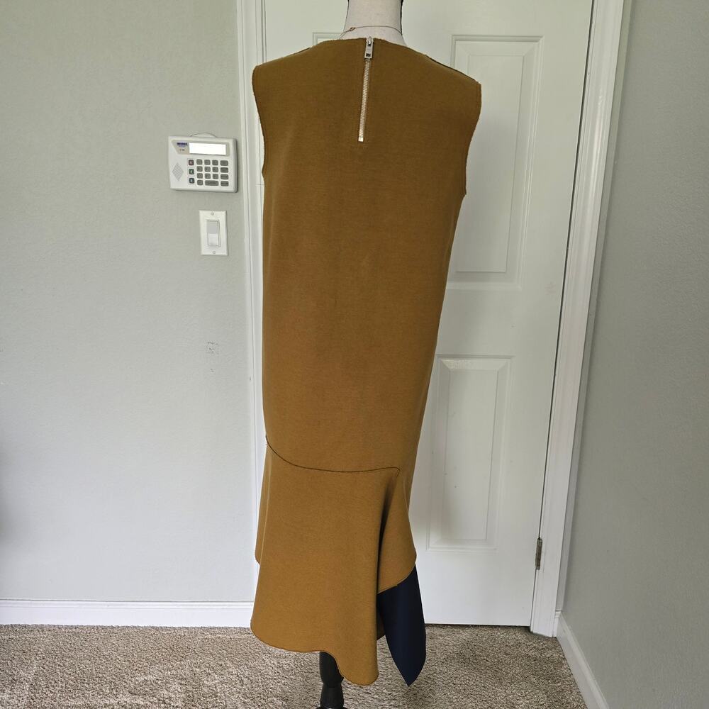 PortsPure Designer Wool Blend Colorblock Dress Asymmetrical Midi Minimalist Luxe - Picture 8 of 16
